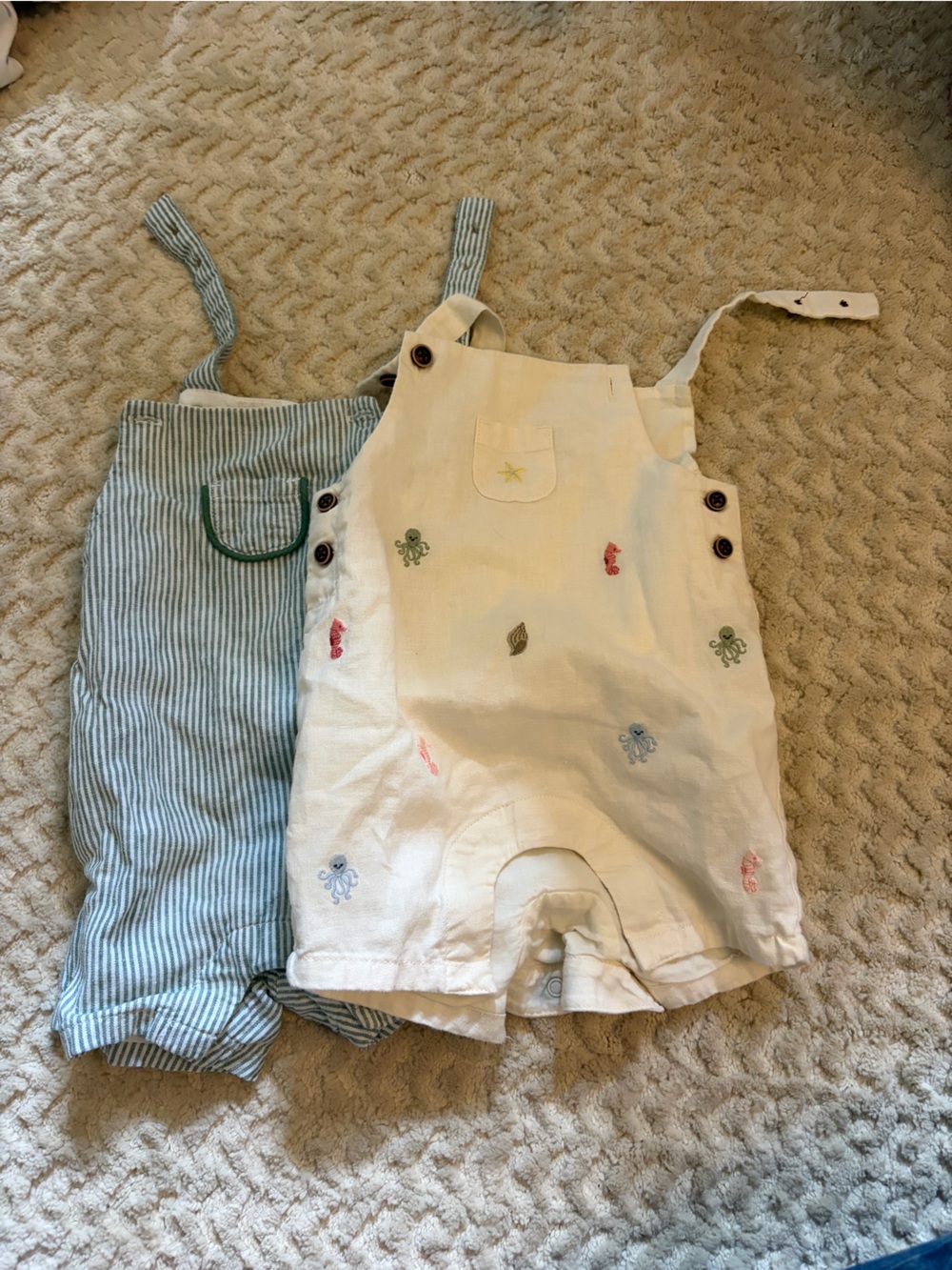 Janie and Jack Overalls - 0-3 month size